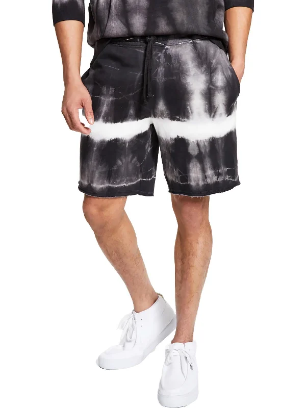 Mens Fleece Tie Dye Cutoff Shorts Stylish Men's Tropical 