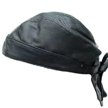 Perforated Skull Cap Black Rugged Men's Outdoor 